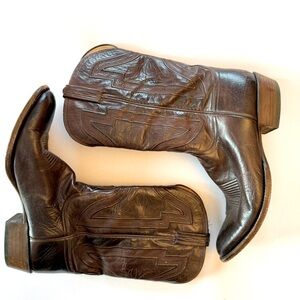 Lucchese Men’s Brown Leather Western Boots - Size 13 - Handcrafted Cowboy Boots